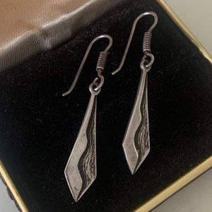 Sterling Silver Geometric Dagger Drop Dangle